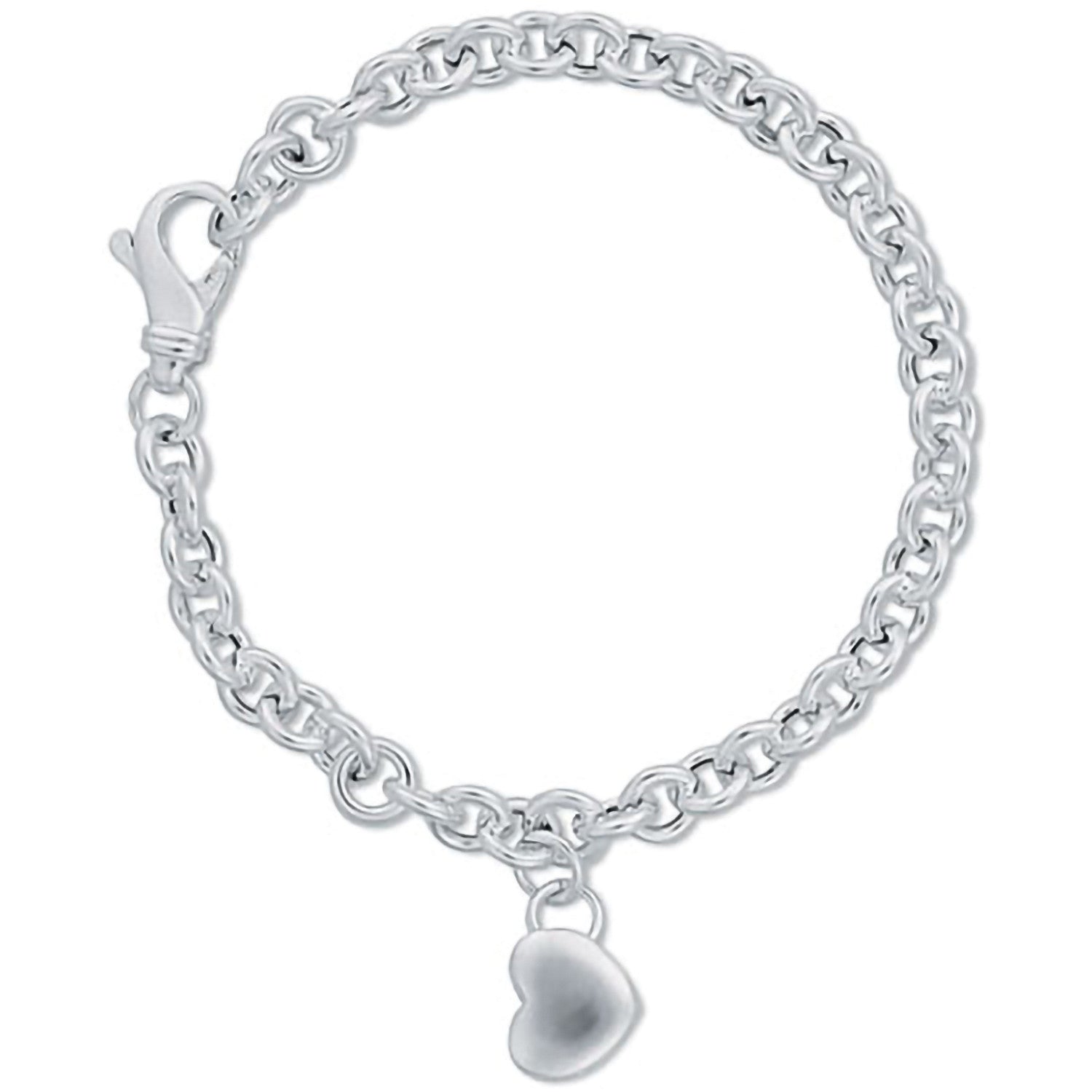 Silver Heart Charm Bracelet - Silver