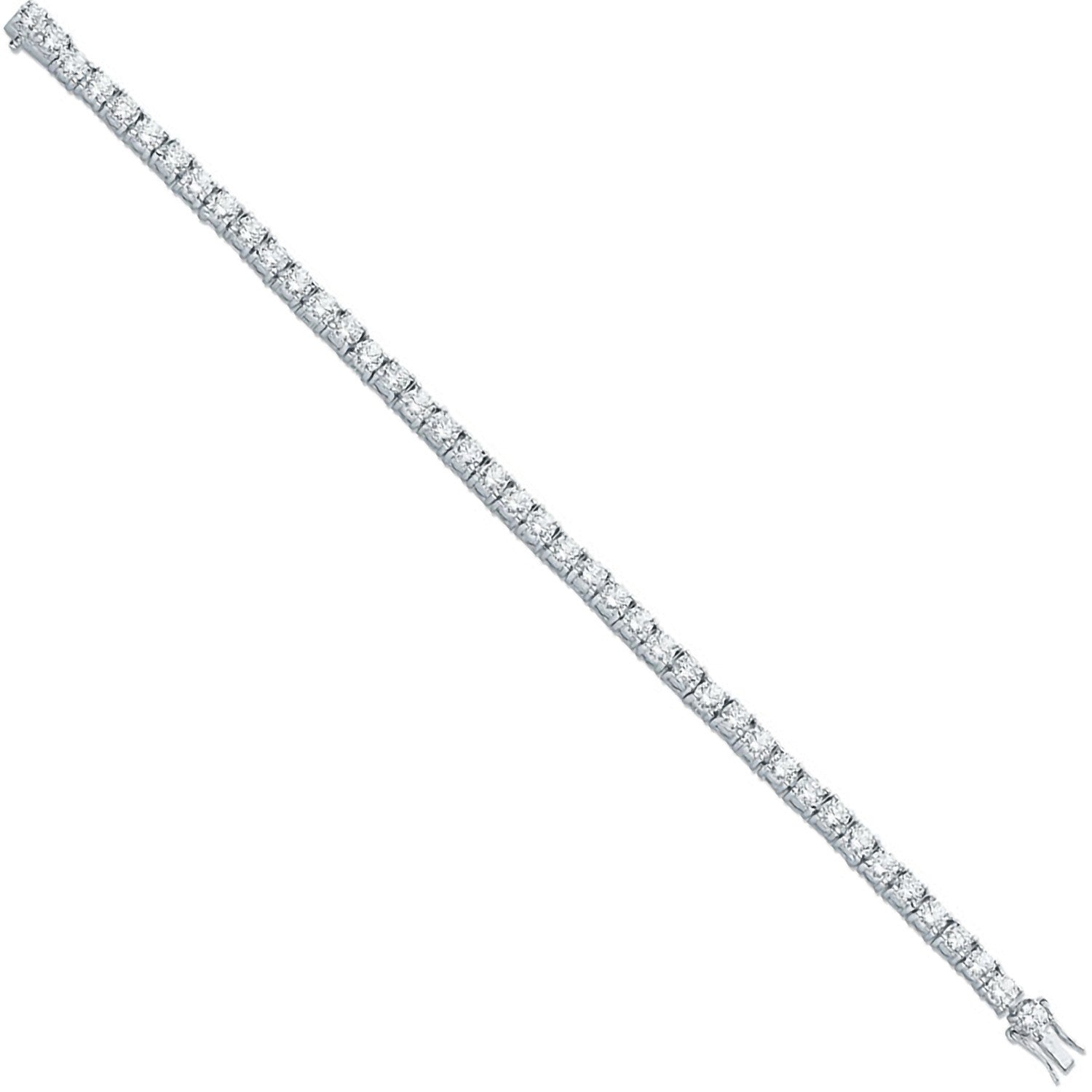 Silver 4.3mm Cubic Zirconia Tennis Bracelet - Silver