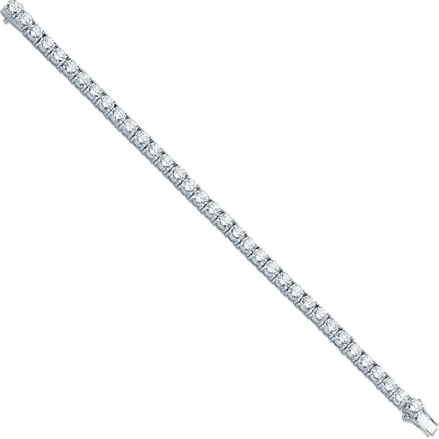Silver 5.2mm Cubic Zirconia Tennis Bracelet - Silver