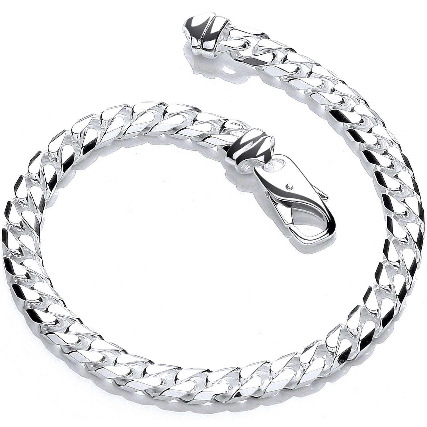 Silver 5.7mm Curb Gents 8" Bracelet - Silver