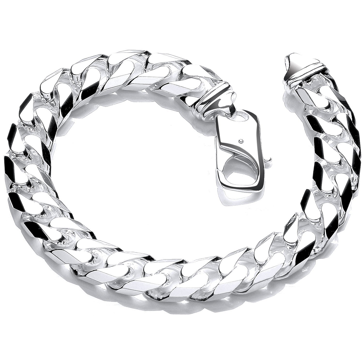 Silver 10.5mm Curb Gents 8" Bracelet - Silver
