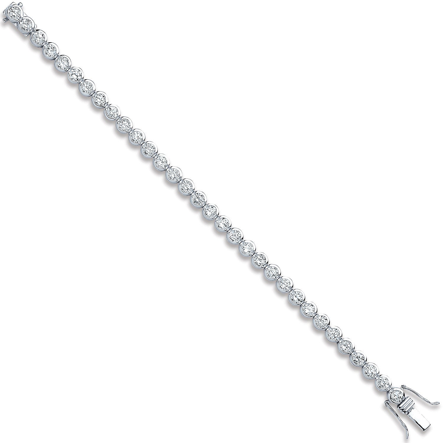 Silver 5.3mm Rubover Cubic Zirconia Tennis Bracelet - Silver