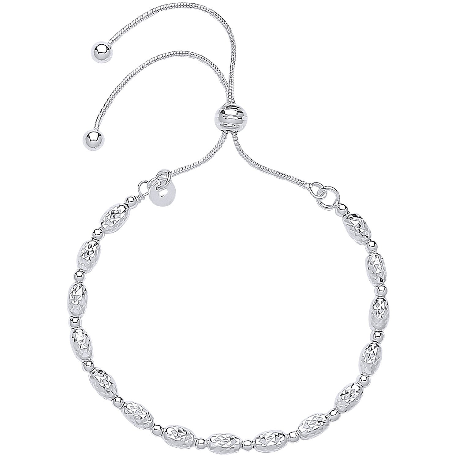 Silver Fancy Beads Friendship Bracelet - Silver