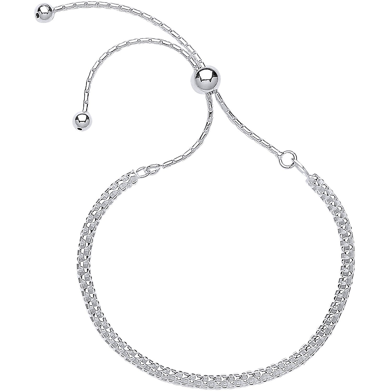 Silver Fancy Link Friendship Bracelet - Silver