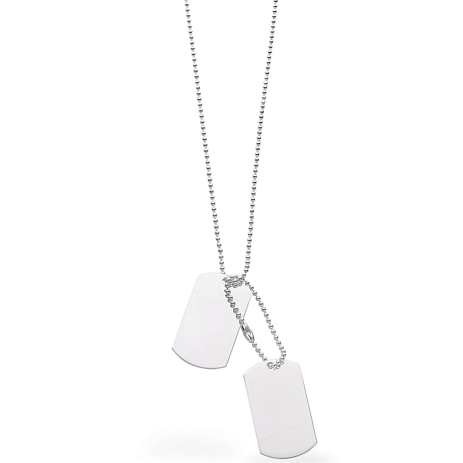 Silver Dog Tags 24" Chain - Silver