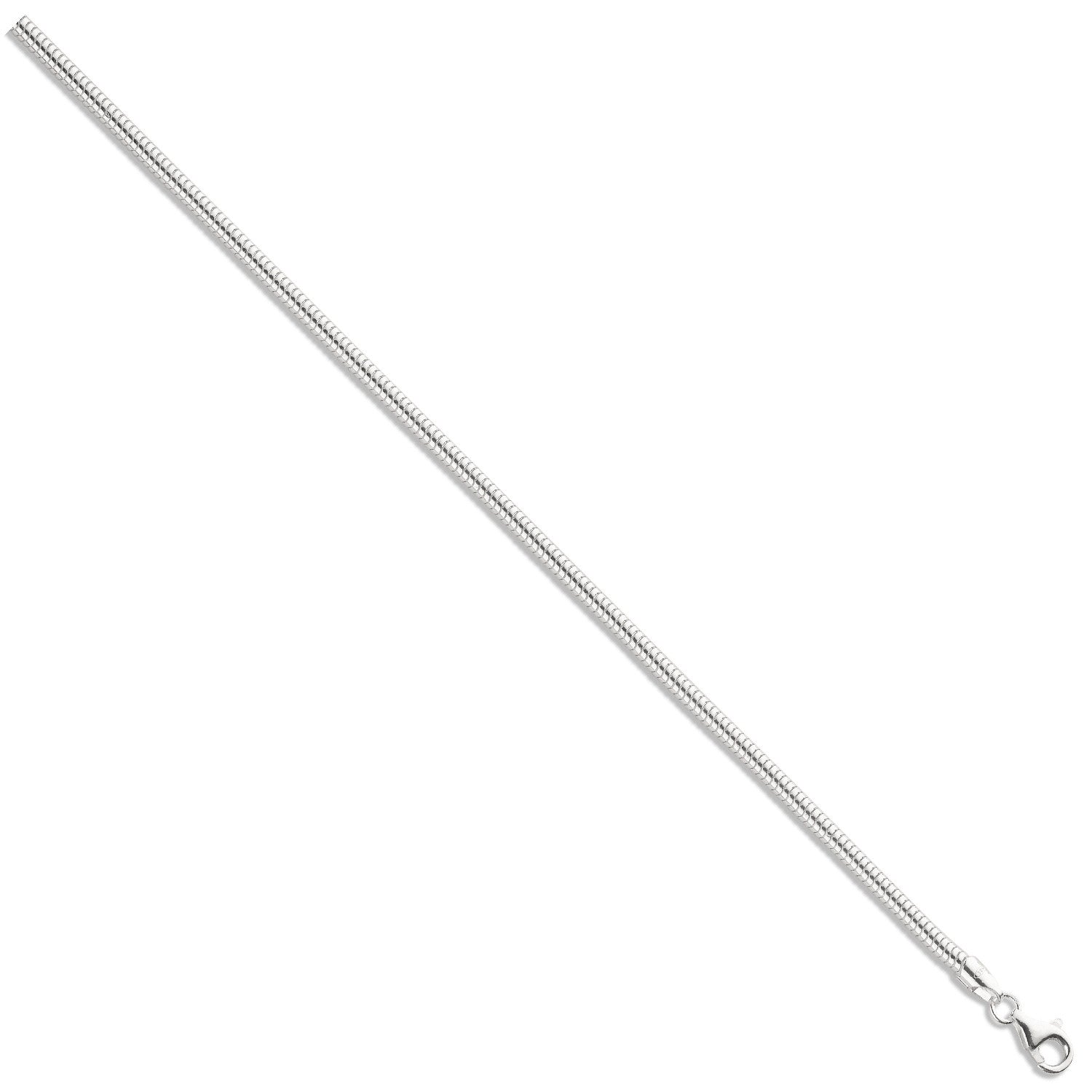 Silver 3mm Snake Chain - Silver
