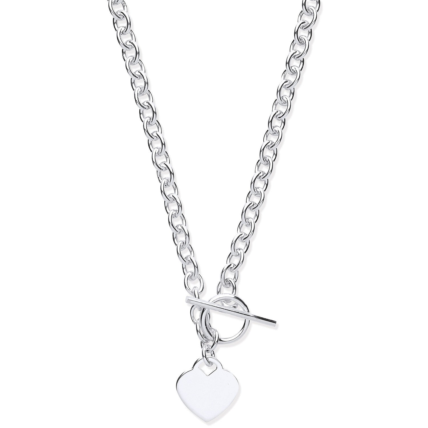 Silver Heart T-Bar Collarette - Silver