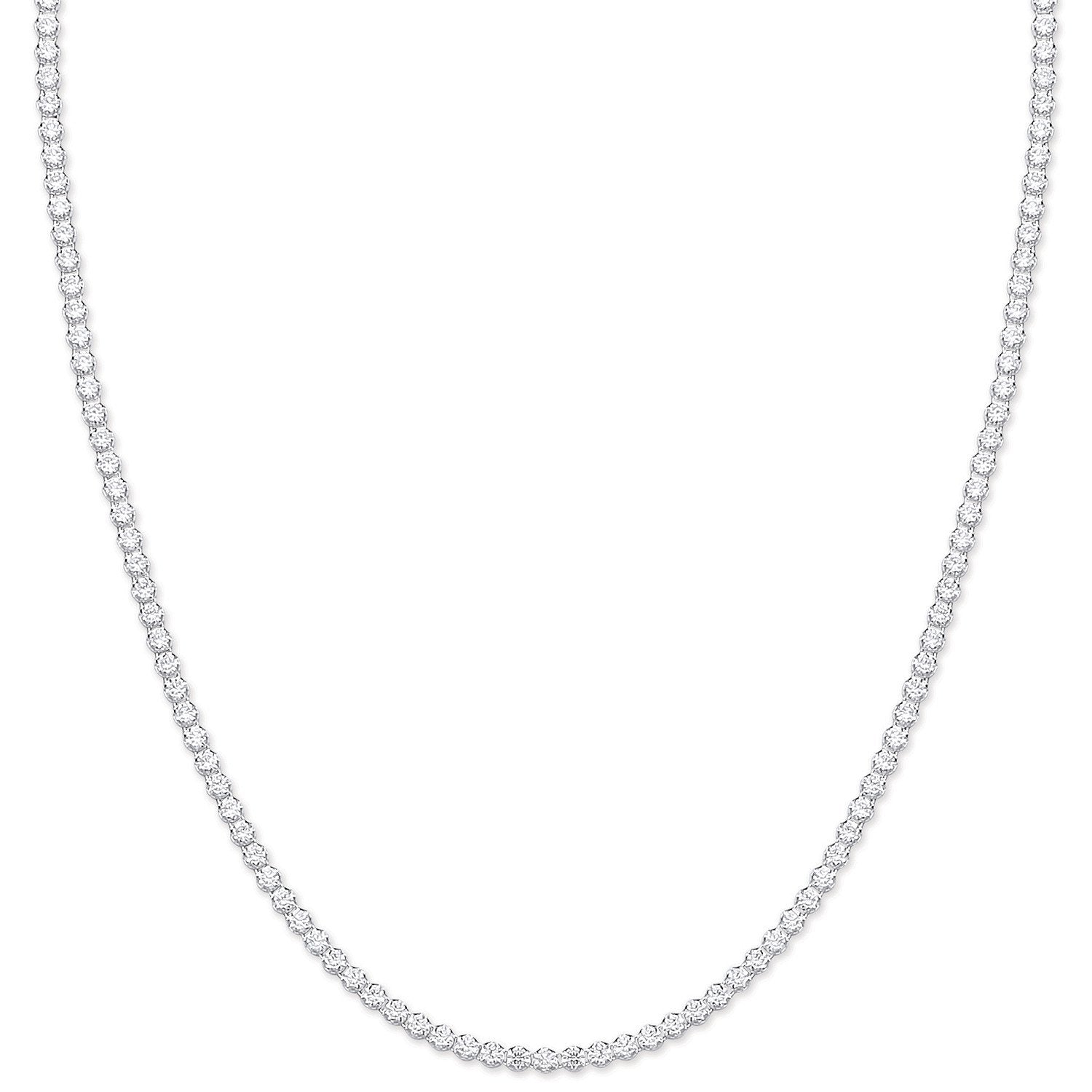 Silver 2.4mm 17" Tennis Cz Chain