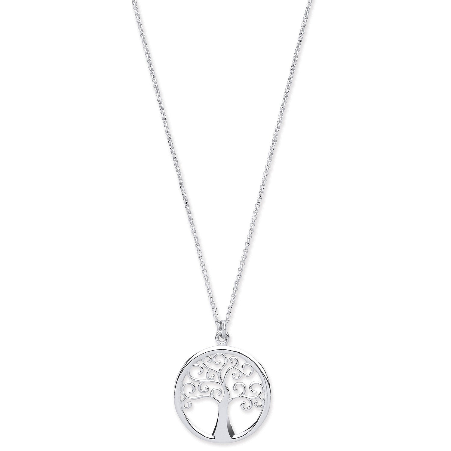 Silver Tree of Life Necklace 16" - Silver