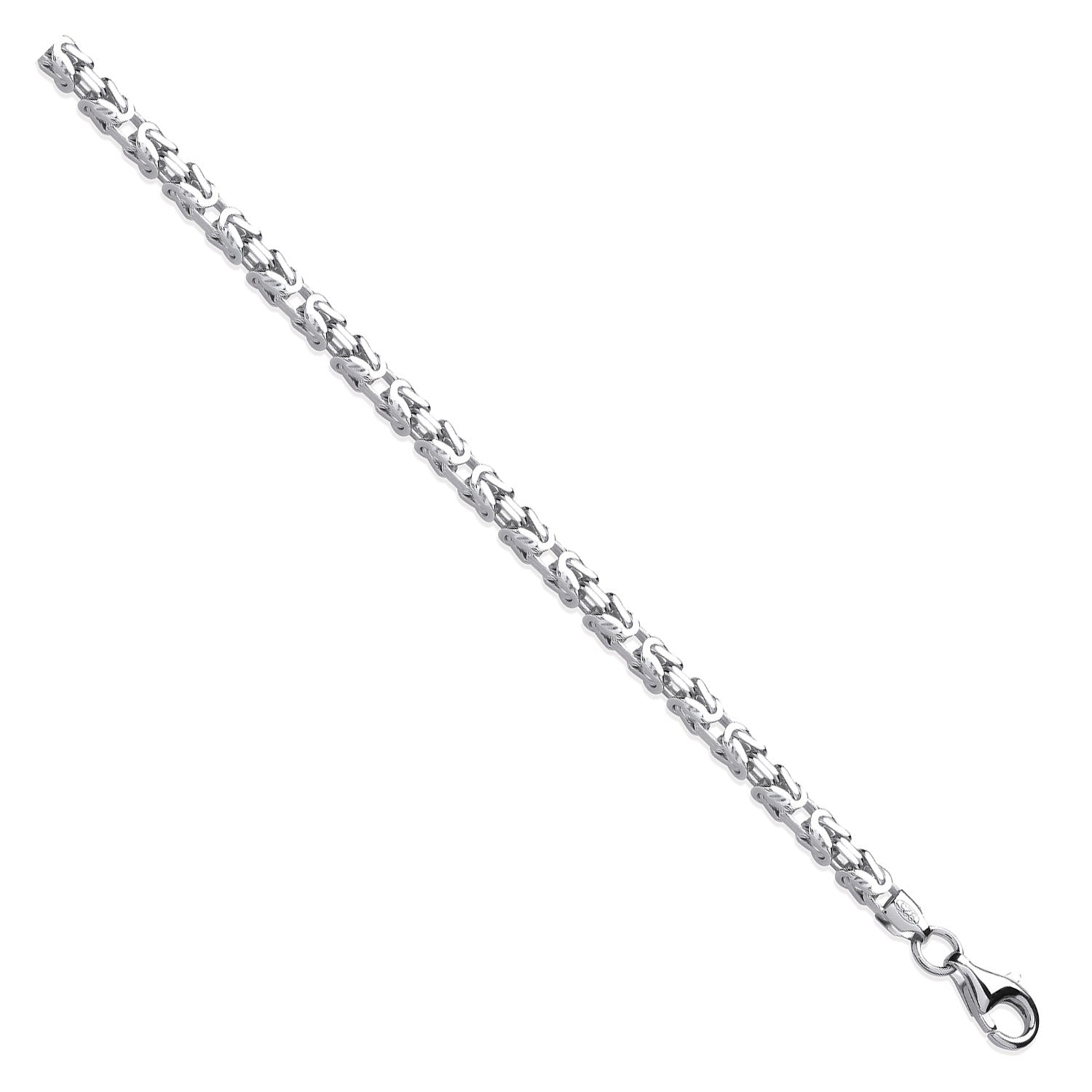 Silver 3.7mm Square Byzantine Chain - Silver