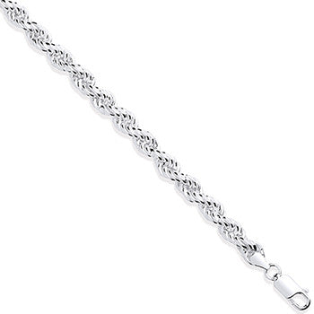 Silver 6.5mm Rope Chain - Silver