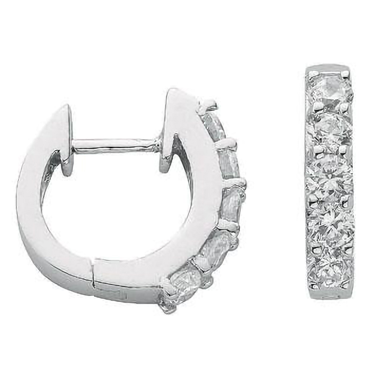 Silver Cubic Zirconia Huggies - Silver