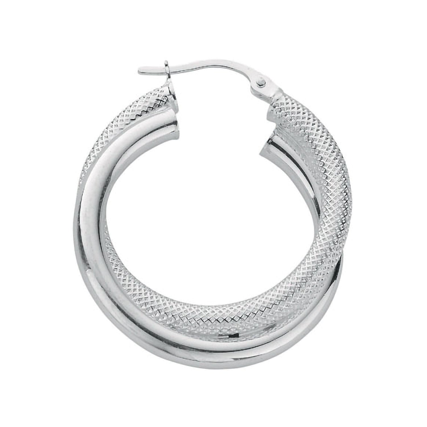 Silver Double Hoop Earrings - Silver