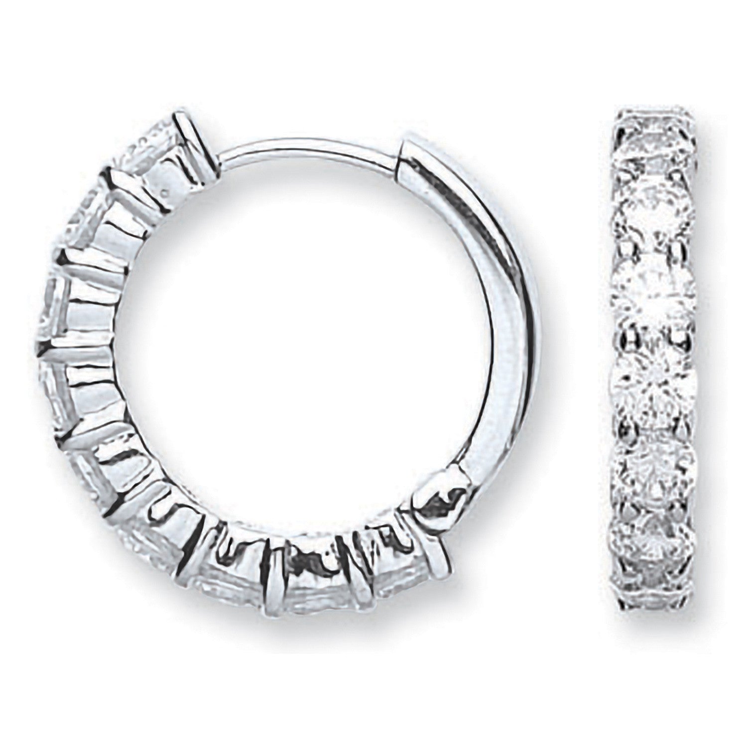 Silver Cubic Zirconia Huggies - Silver