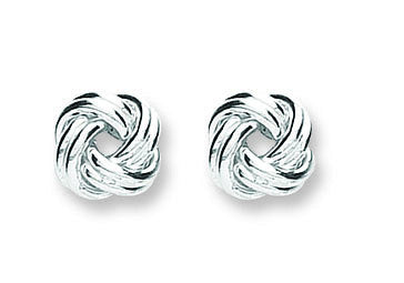 Silver Knot Stud Earrings - Silver