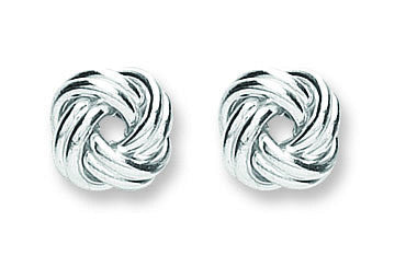 Silver Knot Stud Earrings - Silver