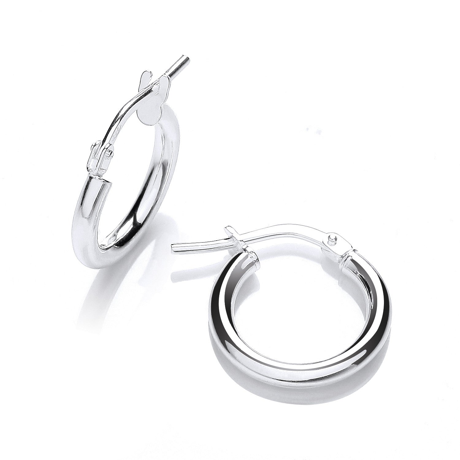 Silver Round Tube Hoop - Silver