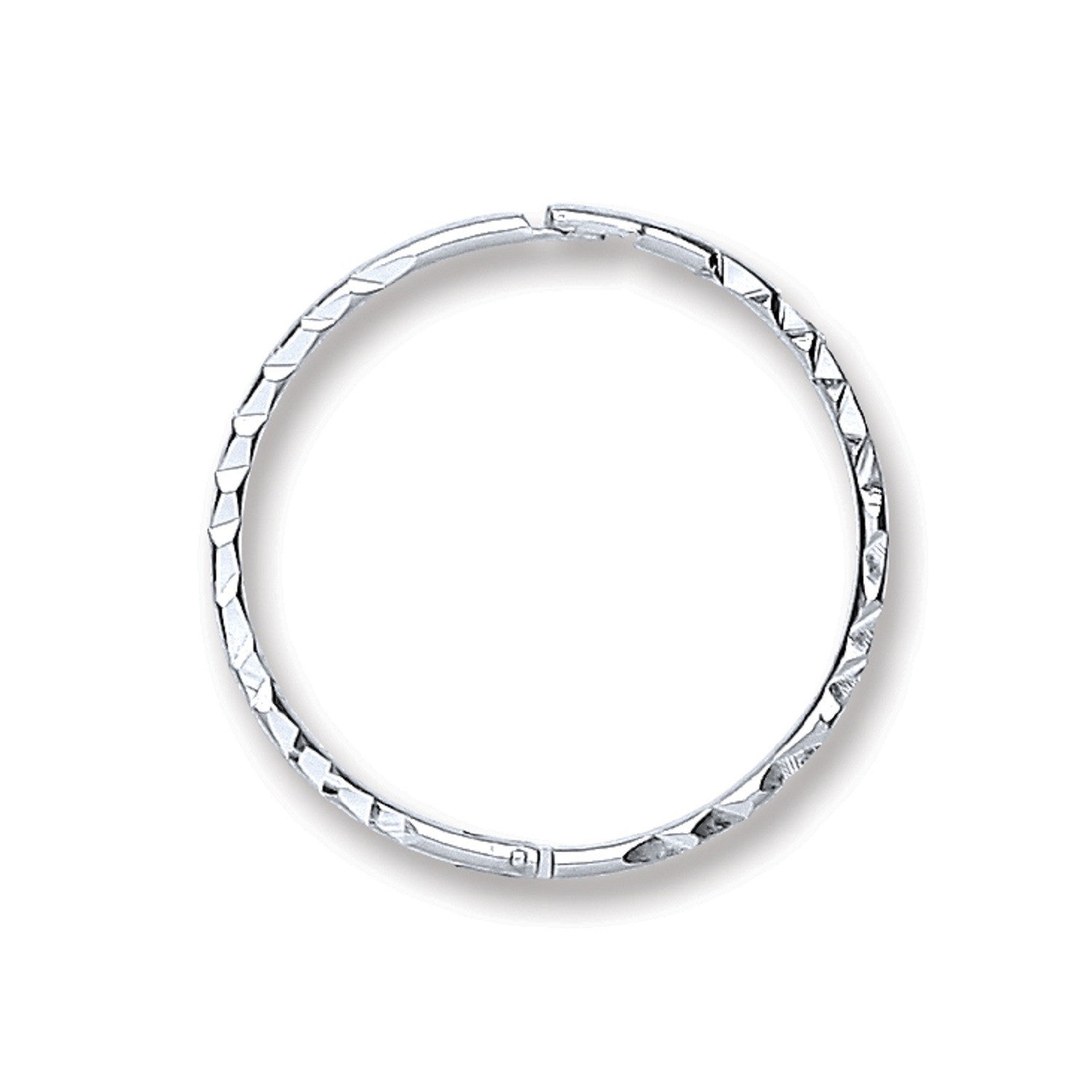 Silver 16mm Diamond Cut Hinged Sleepers - Silver