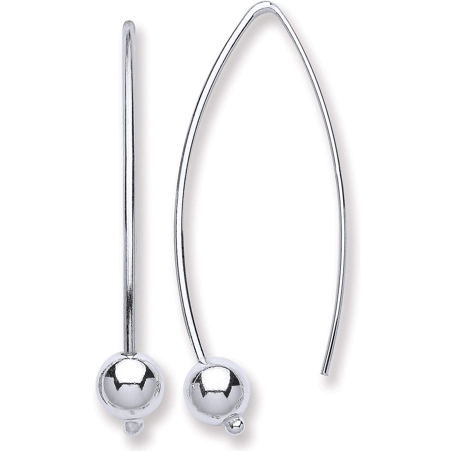 Silver Two Pin Earrings - Silver