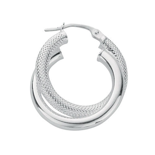 Silver Double Hoop Earrings - Silver