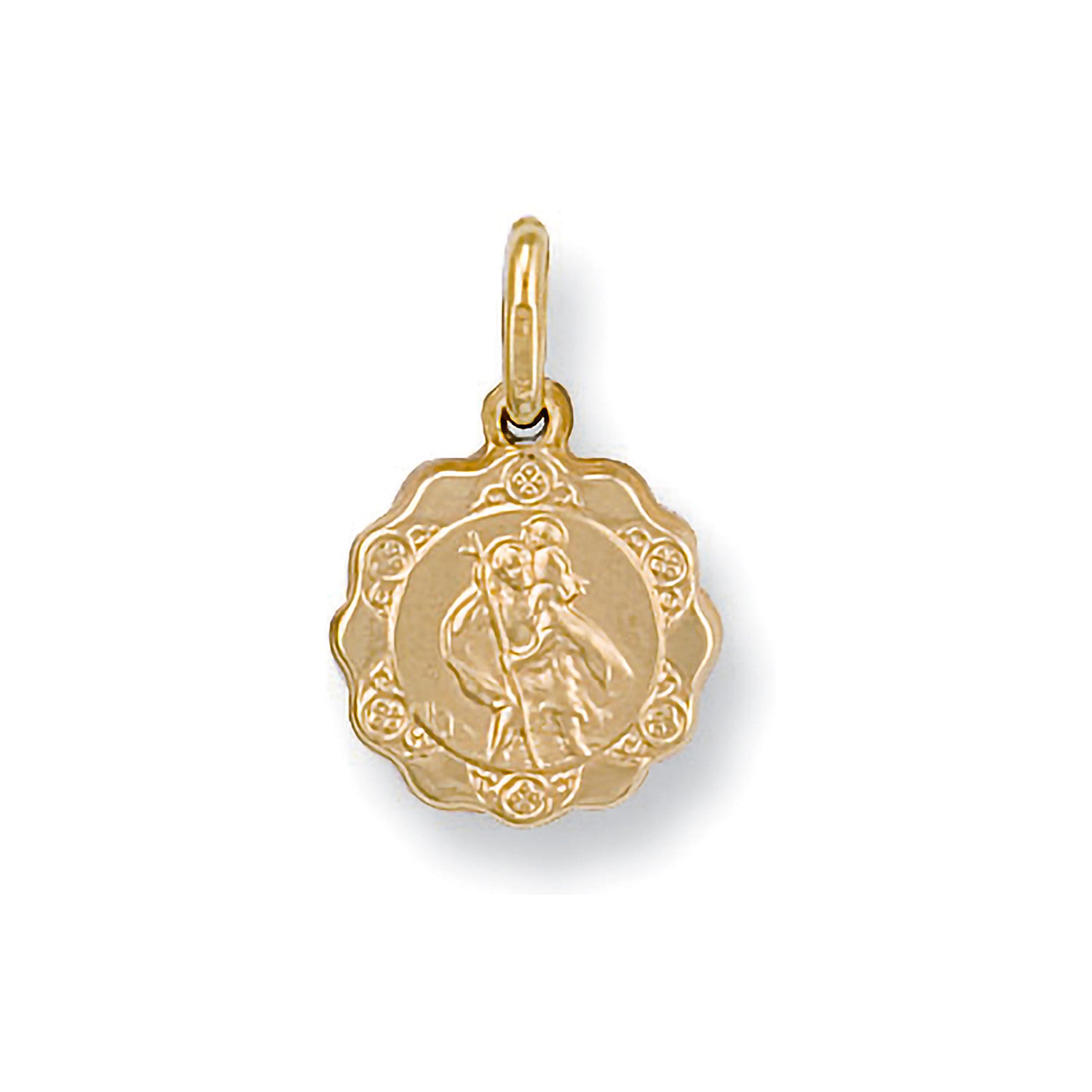 Yellow Gold Light Weight St Christopher Pendant - 9ct Gold