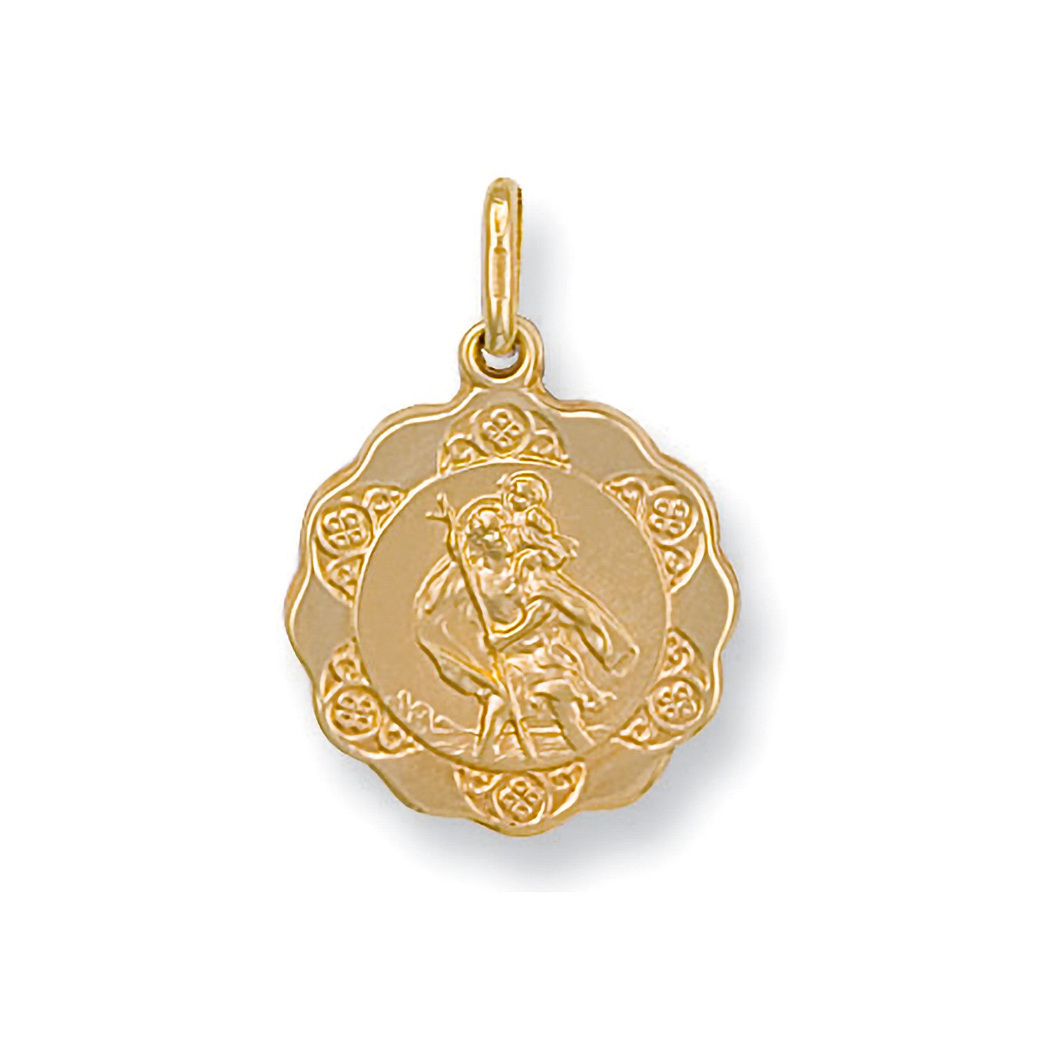 Yellow Gold Light Weight St Christopher Pendant - 9ct Gold