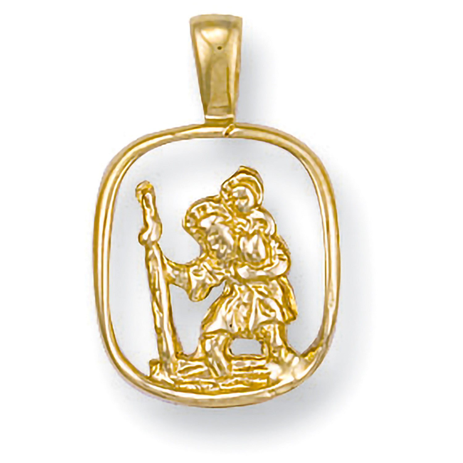 Yellow Gold Cut Out St Christopher Pendant - 9ct Gold