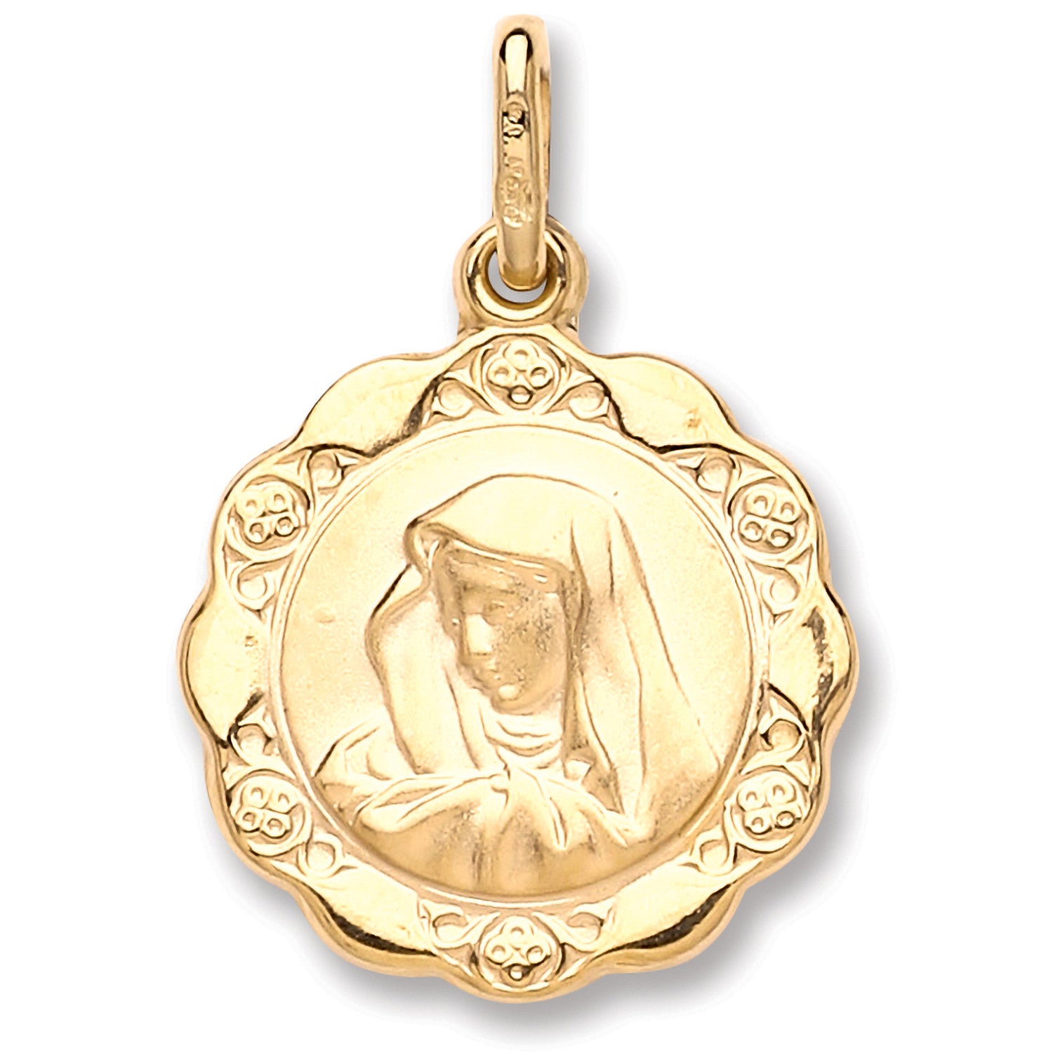 Yellow Gold Hollow Madonna Pendant - 9ct Gold