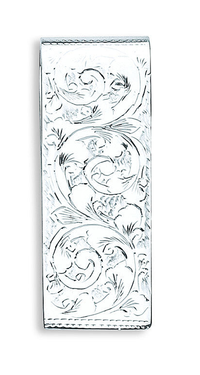 Silver Engraved Money Clip - Silver