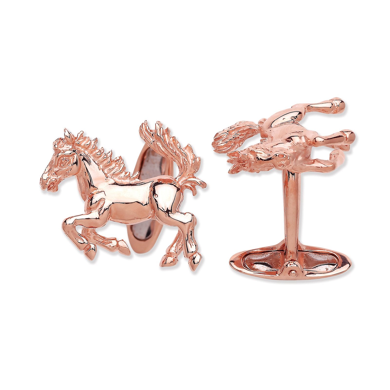 Silver R/G Coated Horse Cufflinks