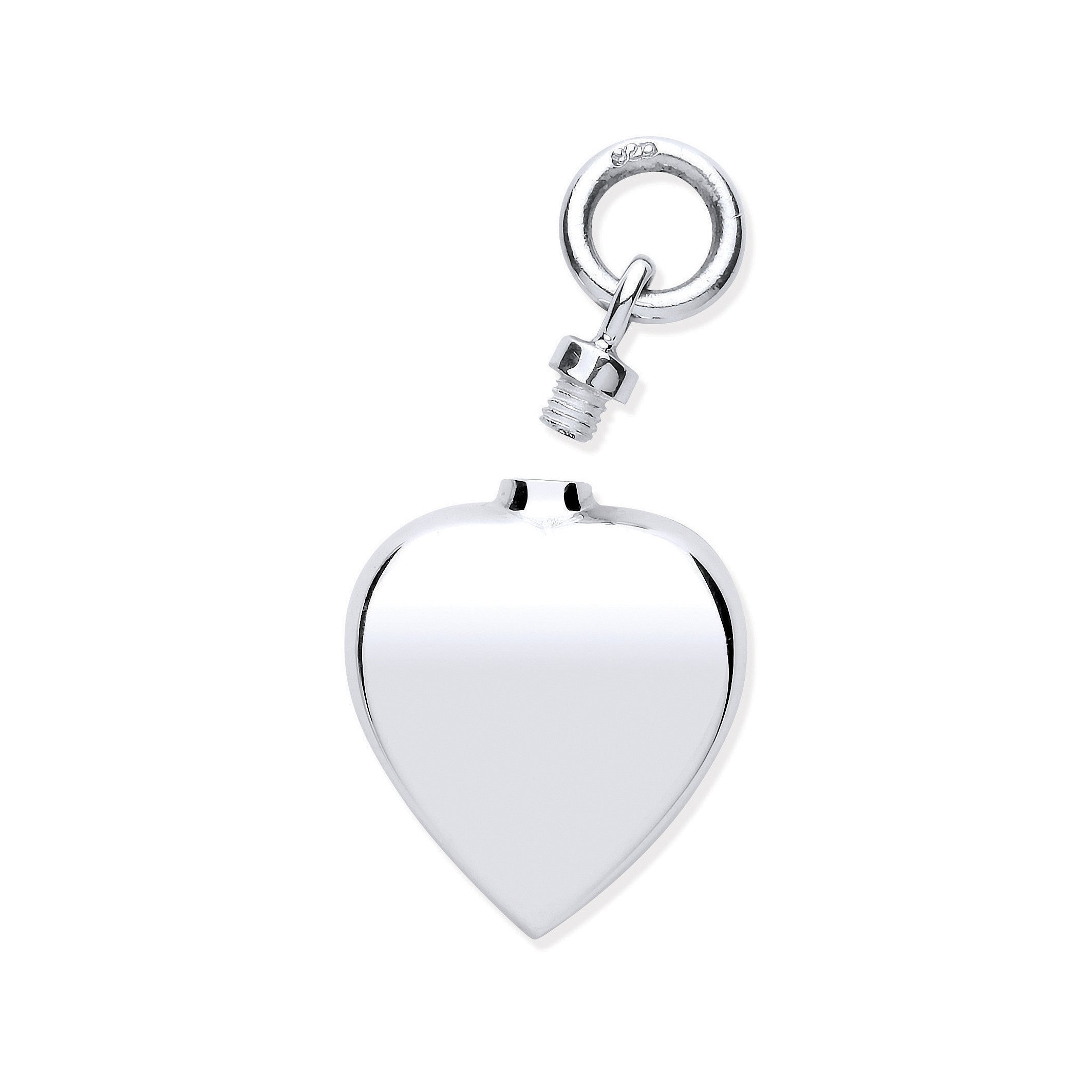 Silver Perfume/Ashes Heart Holder Pendant - Silver
