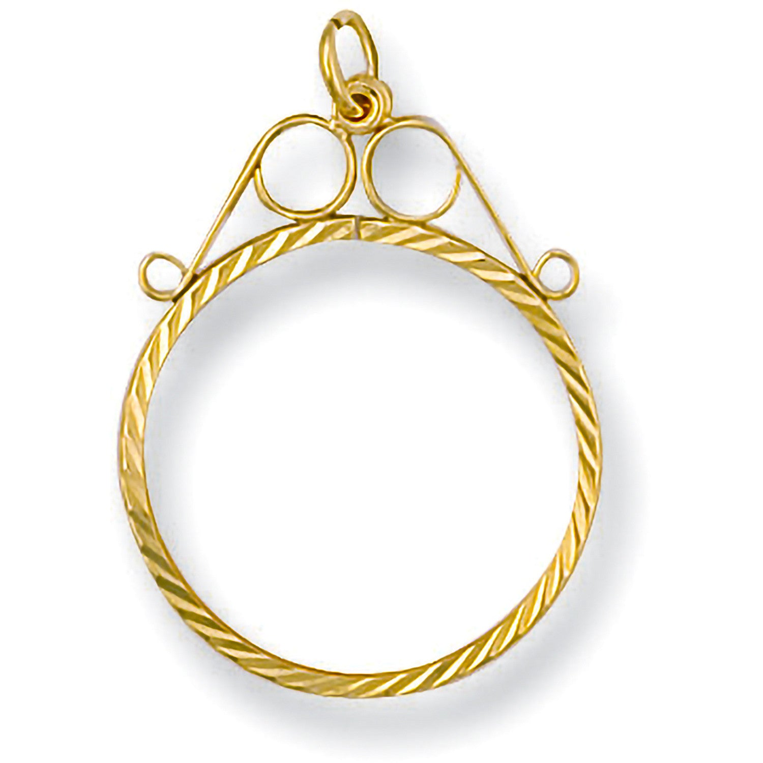 Yellow Gold Full D/C Scroll Top Sovereign Pendant