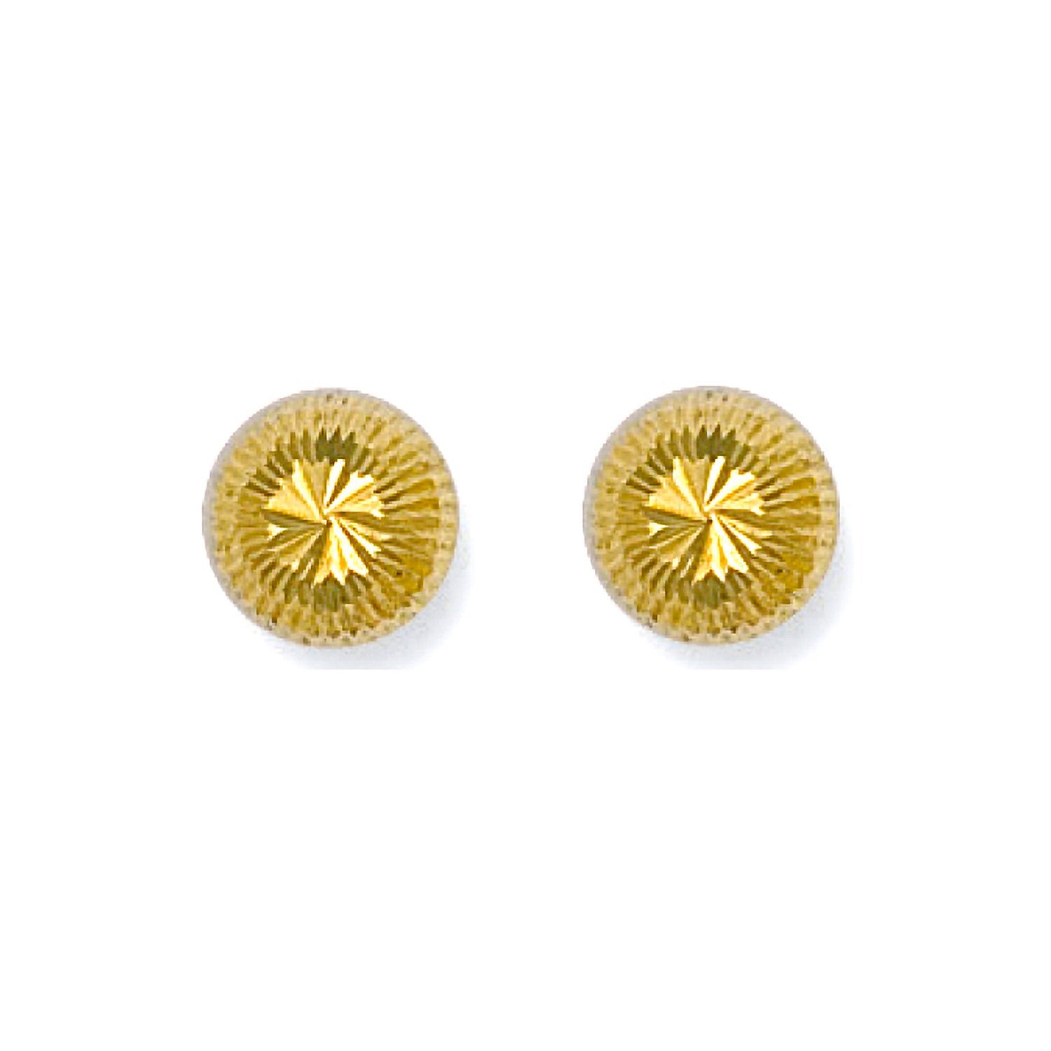 9ct Yellow Gold 8mm D/C Studs - 9ct Gold