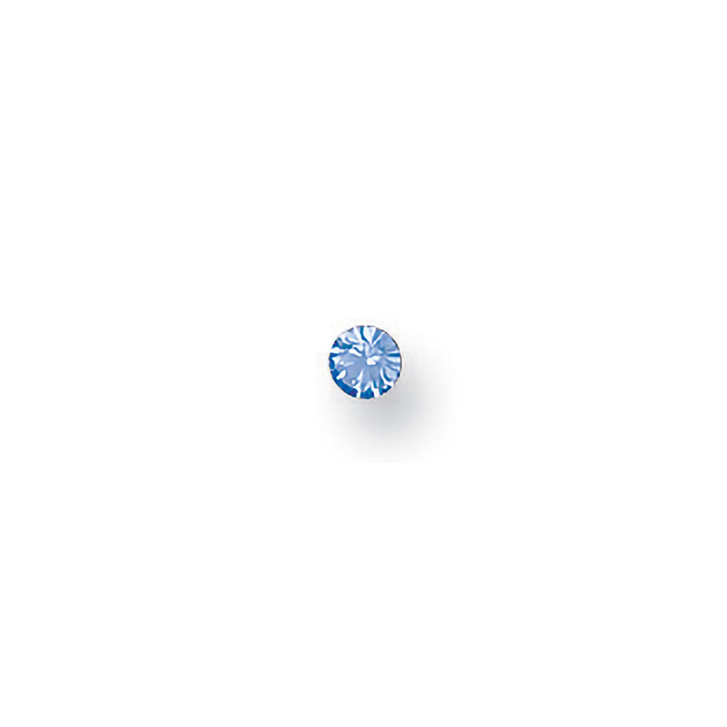 Yellow Gold Blue Cubic Zirconia Nose 3mm Stud - 9ct Gold