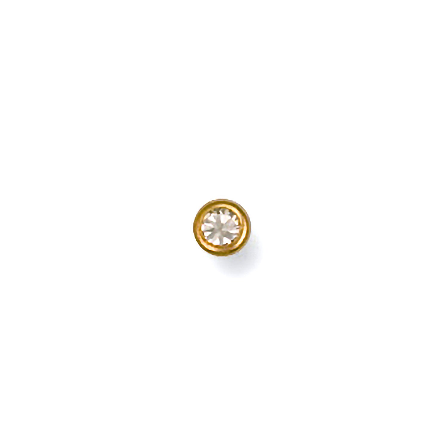 Yellow Gold Rubover Set Cubic Zirconia Nose Stud - 9ct Gold