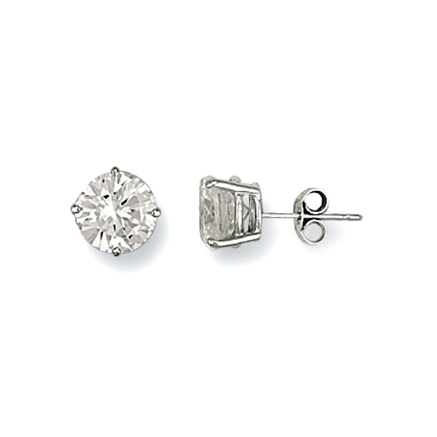 White Gold 7mm Claw Set Cubic Zirconia Studs - 9ct Gold