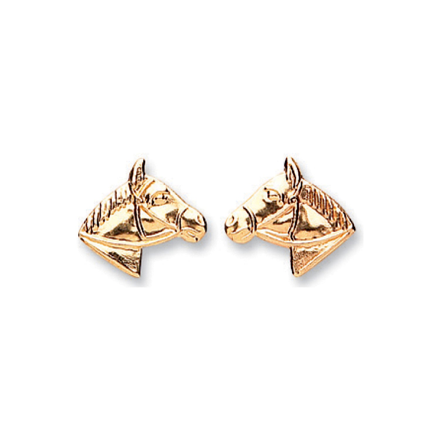 9ct Yellow Gold Horse Studs - 9ct Gold
