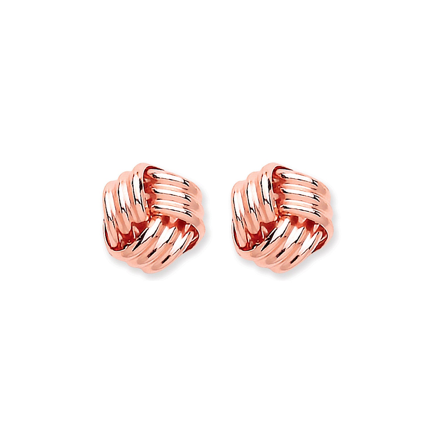 9ct Rose Gold Knot Studs - 9ct Gold