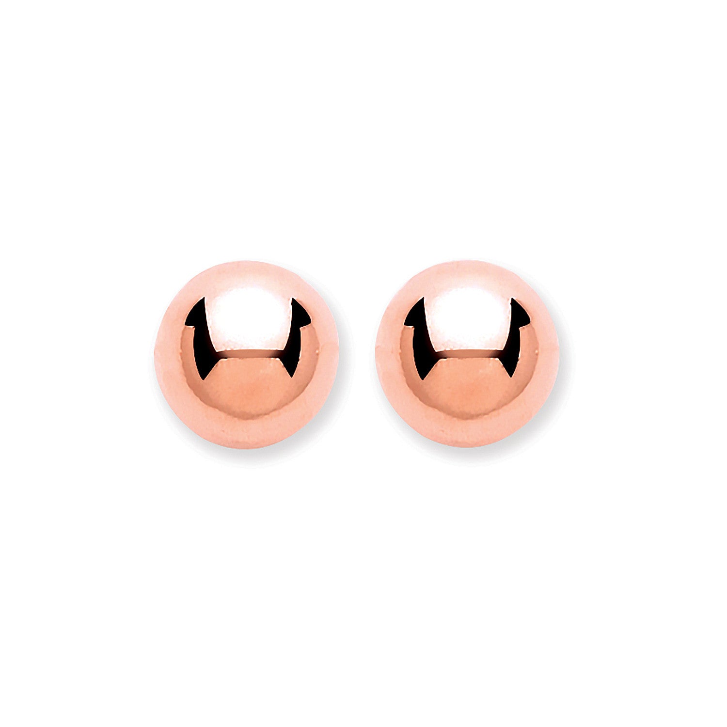 9ct Rose Gold 5mm Ball Studs - 9ct Gold
