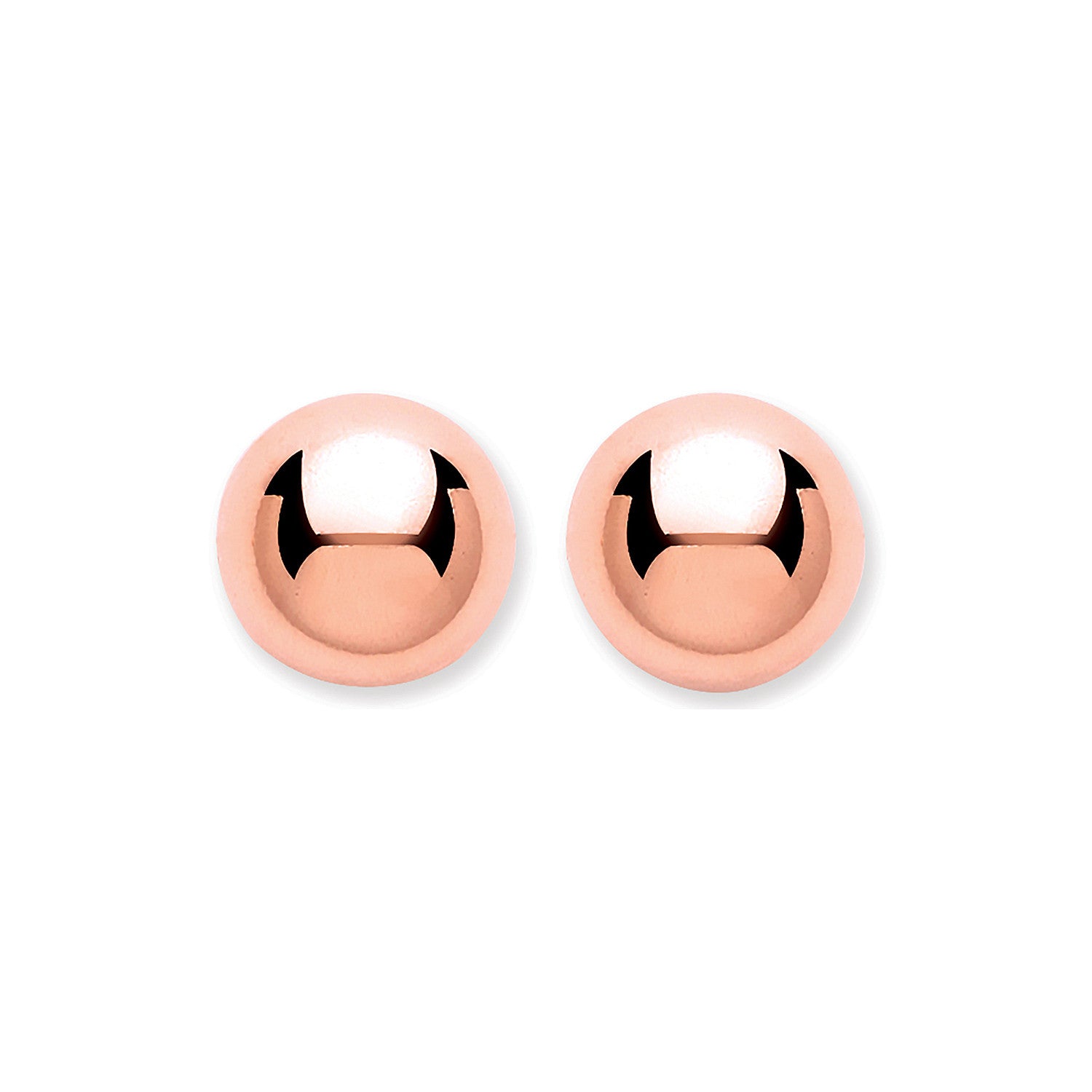 9ct Rose Gold 6mm Ball Studs - 9ct Gold
