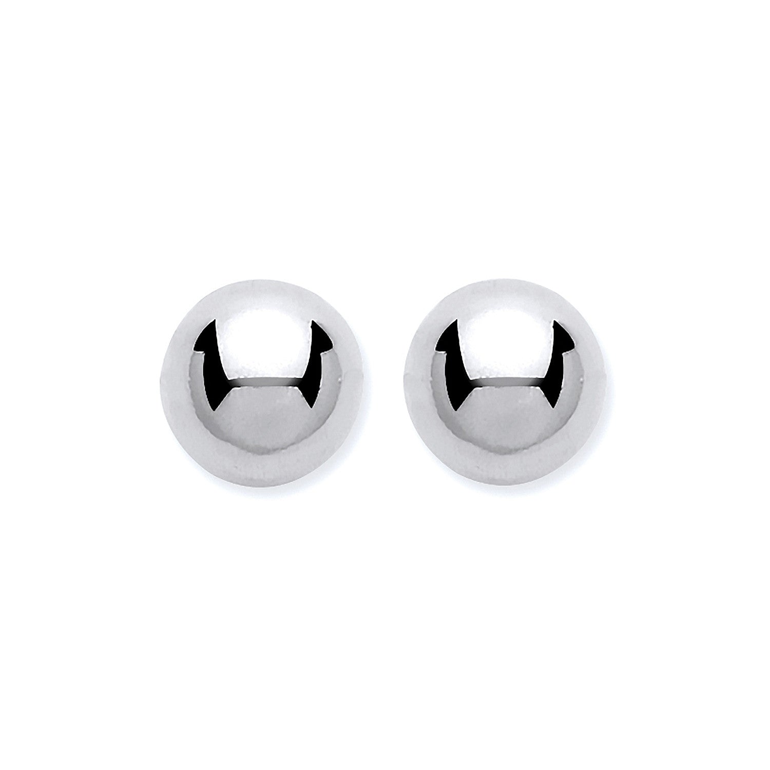 9ct White Gold 5mm Ball Studs - 9ct Gold