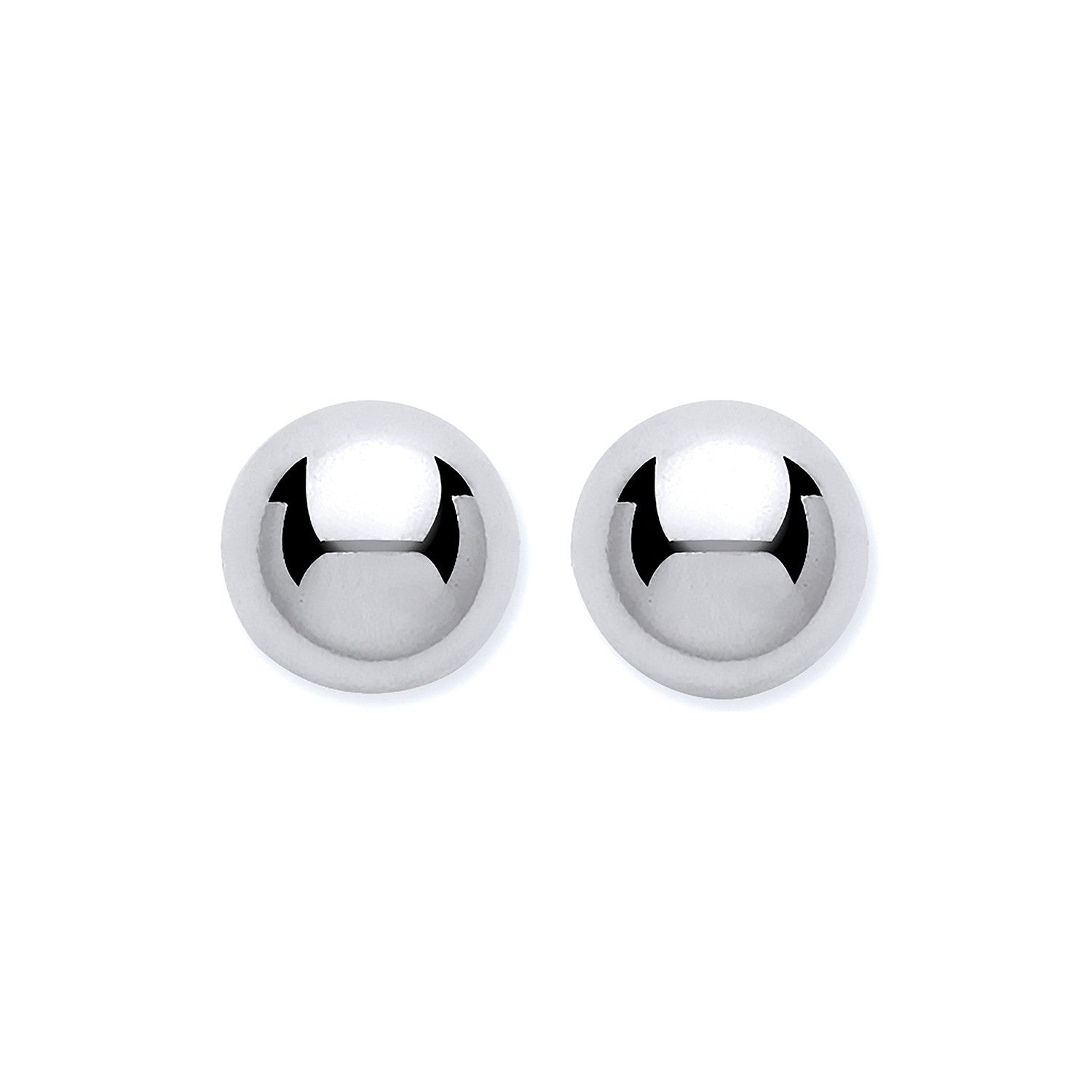 9ct White Gold 6mm Ball Studs - 9ct Gold
