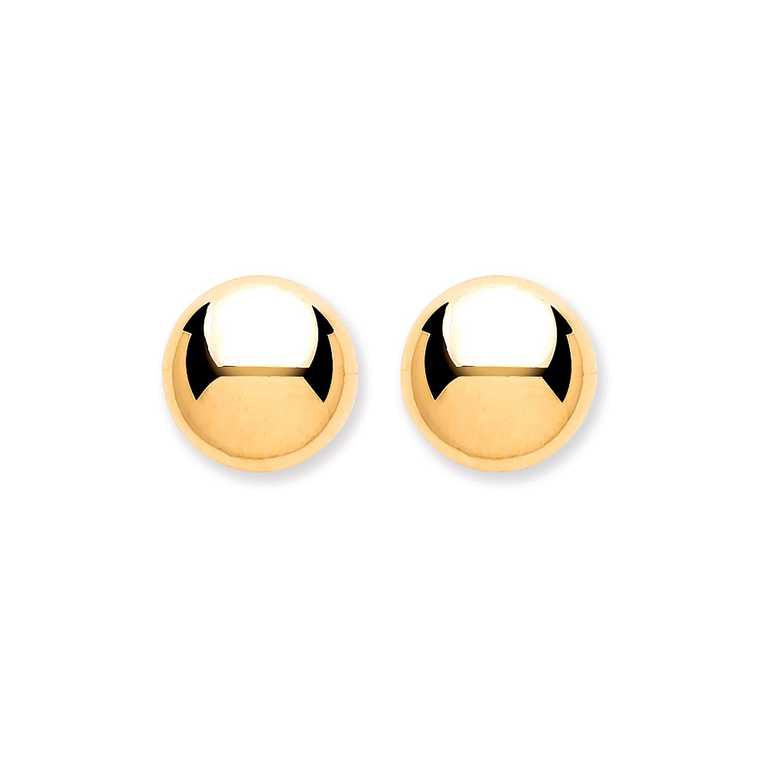 9ct Yellow Gold 5mm Button Ball Studs - 9ct Gold
