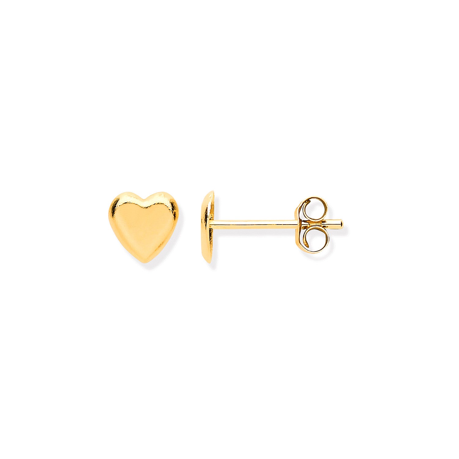 9ct Yellow Gold Tiny Heart Studs - 9ct Gold