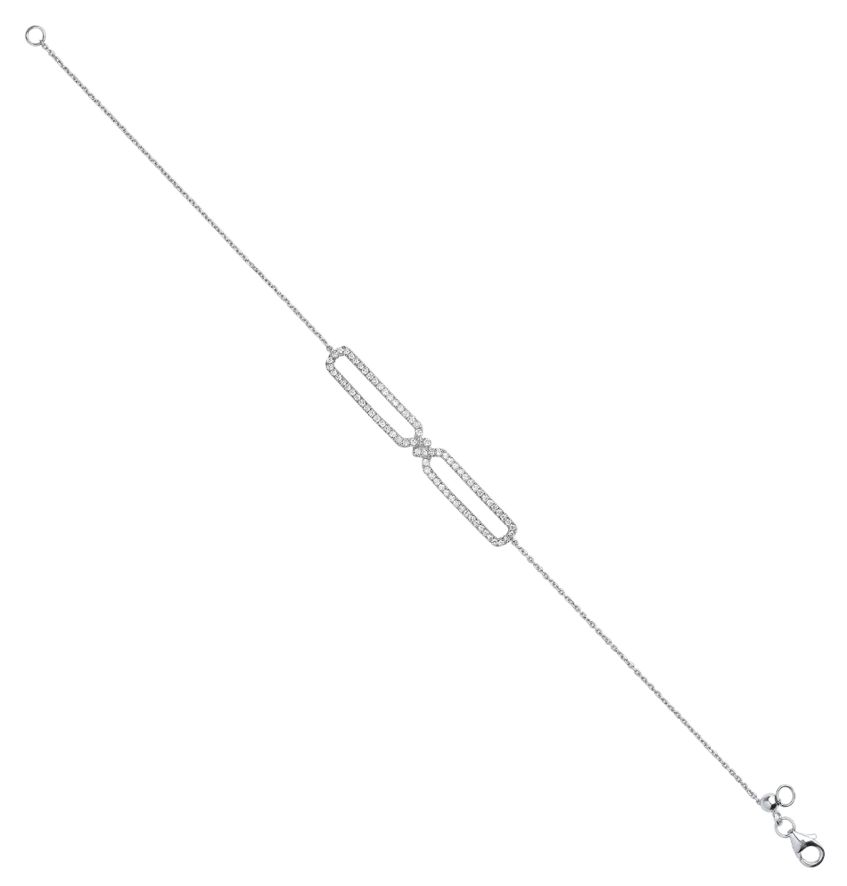0.38ct Diamond Friendship Bracelet 9ct White Gold