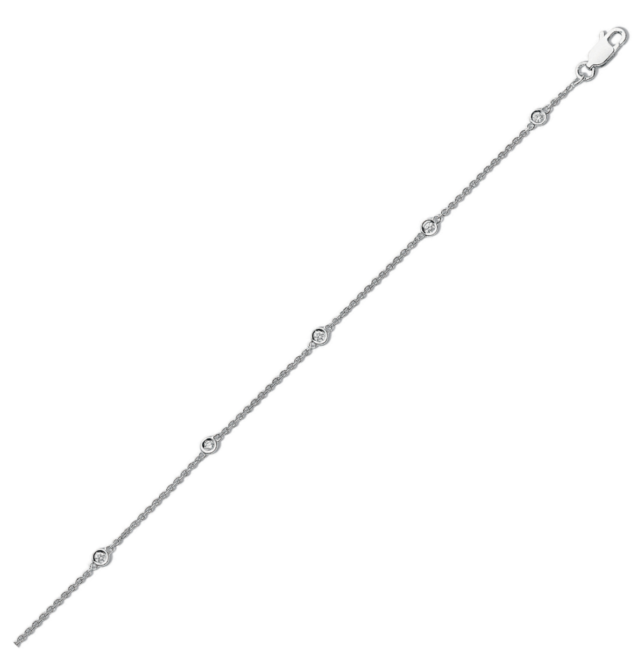 0.21ct Diamond By The Yard Bracelet 9ct White Gold