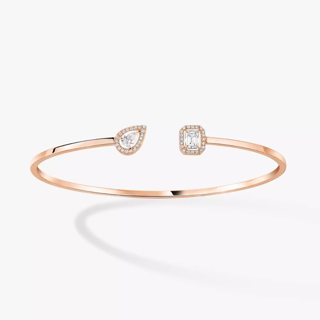 My Twin Toi & Moi Thin Diamond Bangle 18ct Gold