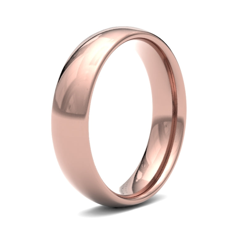 WCT18R5() | 18ct Rose Gold Standard Weight Court Profile Finish Wedding Ring