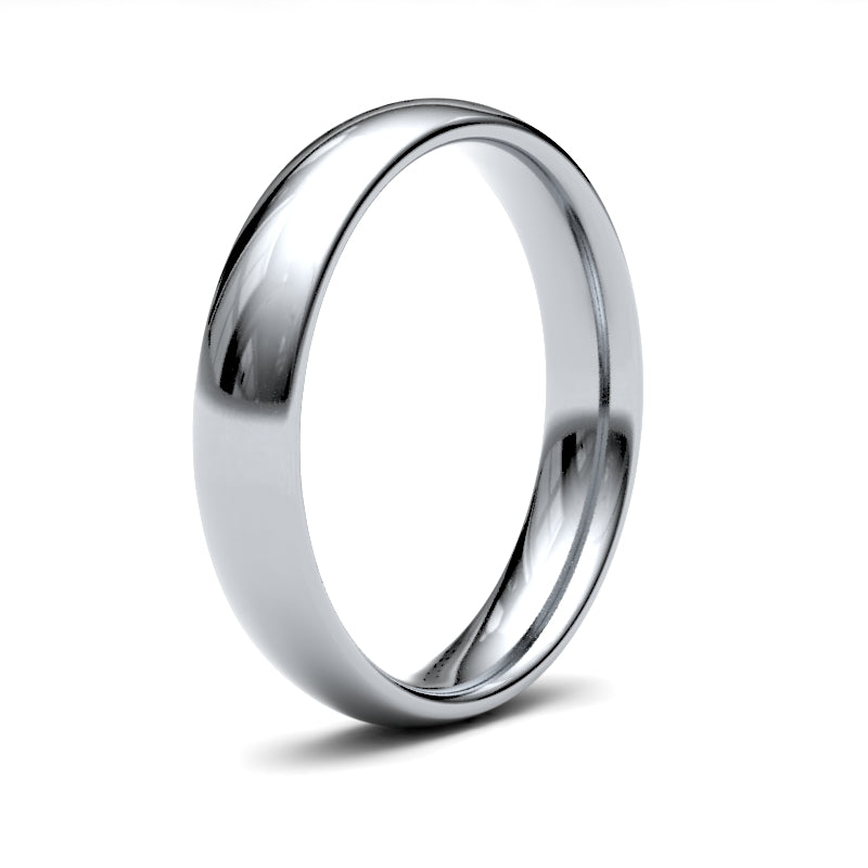 WCT18W4() | 18ct White Gold Standard Weight Court Profile Finish Wedding Ring