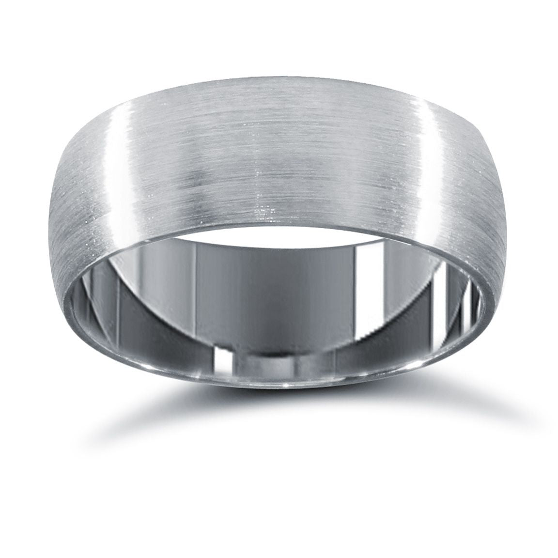 18ct White Gold Standard Weight Court Profile Satin Wedding Ring